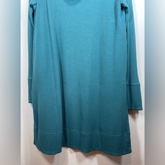 ATHLETA Women’s Pranayama Long Ribbed Hooded‎ Cardigan Teal Size Medium - Picture 10 of 11